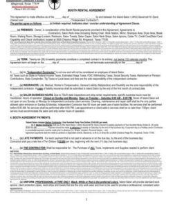 Free  Beauty Salon Booth Rental Agreement Template Doc Sample