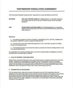 Free Blank Business Partnership Separation Agreement Template Pdf