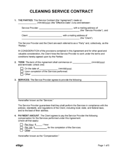 Free Blank Carpet Cleaning Service Agreement Template Excel Sample