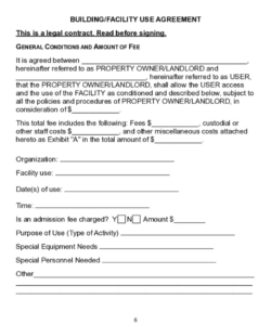 Free Blank Church Building Use Agreement Template Pdf