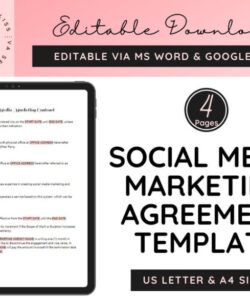 Free Blank Social Media Marketing Agreement Template Doc Sample