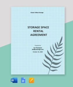 Free Blank Storage Space Rental Agreement Template