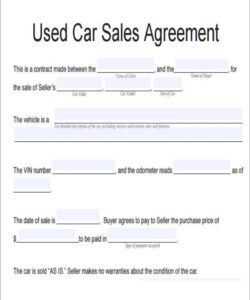 Free Custom Vehicle Purchase And Sale Agreement Template Pdf Sample