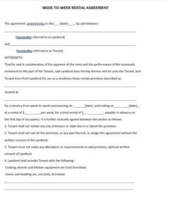 Free Custom Week To Week Rental Agreement Template Doc Sample