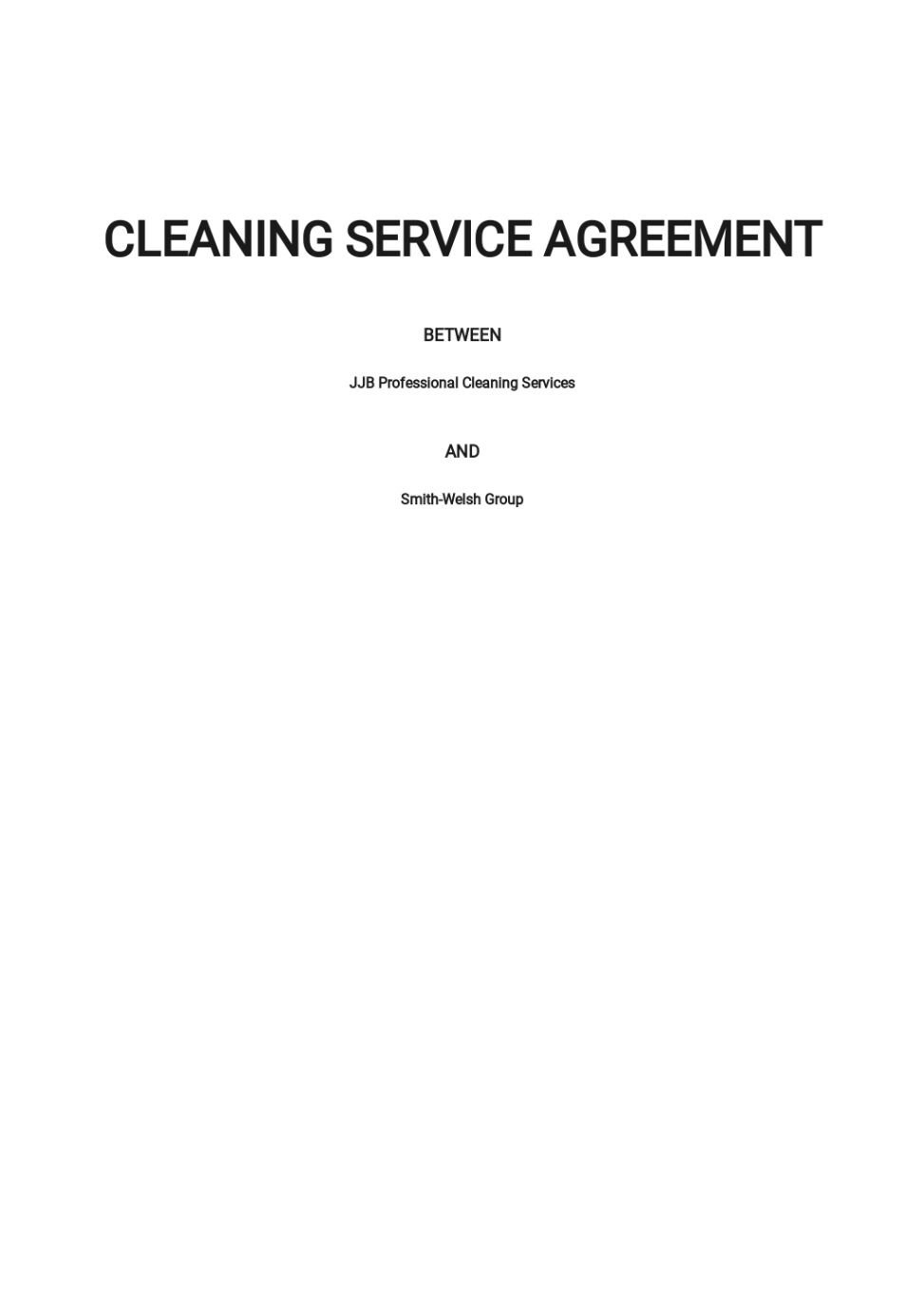 Free Editable Carpet Cleaning Service Agreement Template Doc