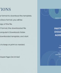 Free Editable Dissolution Of Partnership Agreement Template Pdf