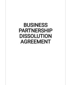 Free Editable Dissolution Of Partnership Agreement Template Word Sample