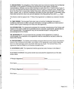 Free Editable Unilateral Non Disclosure Agreement Template Word