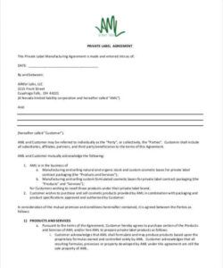 Free Editable White Label Product Agreement Template  Sample