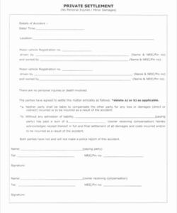 Free Printable Car Accident Settlement Agreement Template Doc