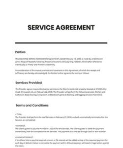 Free Printable Carpet Cleaning Service Agreement Template Excel Sample