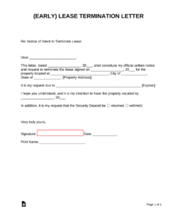 Free  Termination Of Lease Agreement Template Doc