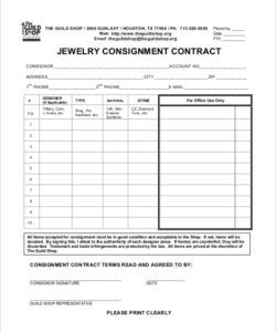 Printable Art Gallery Consignment Agreement Template Excel Sample