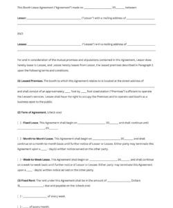 Printable Salon Booth Rental Agreement Template