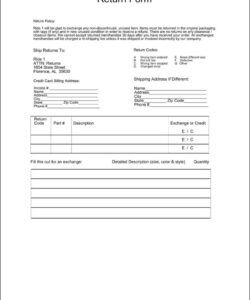 Blank Key Return Form Template Excel Sample