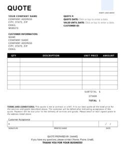 Blank Quote Request Form Template Pdf