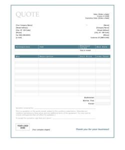 Custom Quote Request Form Template Doc Sample