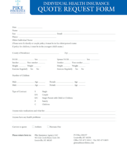 Custom Quote Request Form Template  Sample
