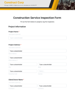 Editable Quality Inspection Form Template  Sample