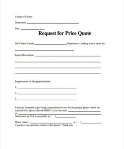 Editable Quote Request Form Template Pdf Sample
