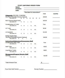 Editable Uniform Received Form Template Pdf