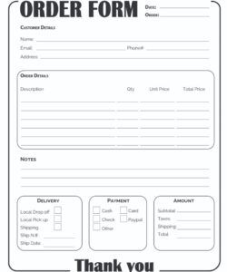Editable Yearbook Order Form Template Word Sample