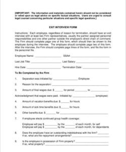 Exit Interview Form Template Doc Sample