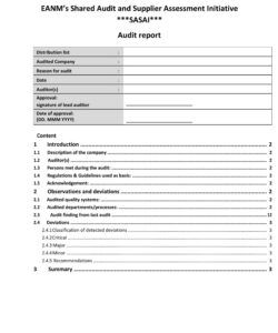 Free Blank Quality Audit Form Template Doc