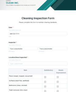 Free Blank Quality Inspection Form Template