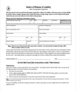 Free Custom Vehicle Release Form Template Word Sample