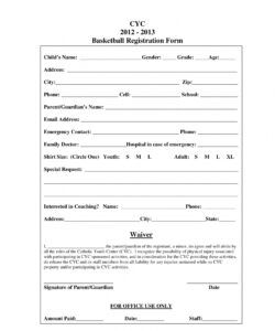 Free Editable Youth Football Registration Form Template Doc