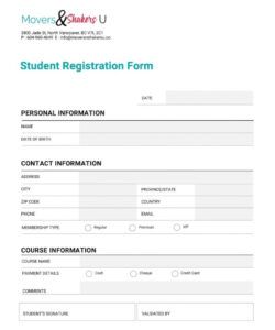 Free Editable Zumba Registration Form Template Excel Sample