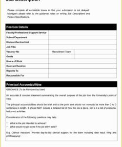 Job Description Form Template Excel