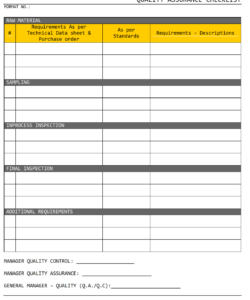 Quality Inspection Form Template Word