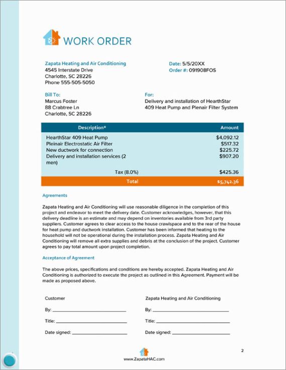 Air Conditioning Service Agreement Template Word
