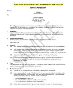 Bed Bug Service Agreement Template  Sample