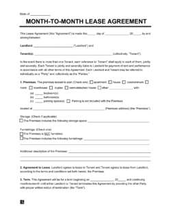 Blank 6 Month Lease Agreement Template Doc
