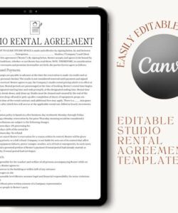 Blank Art Studio Rental Agreement Template Doc
