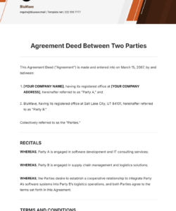 Blank Collaboration Agreement Between Two Companies Template Doc