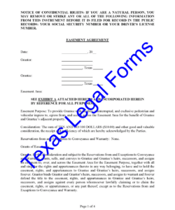 Blank Easement Agreement Between Neighbors Template Word