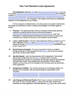 Blank Mid Term Rental Lease Agreement Template Pdf