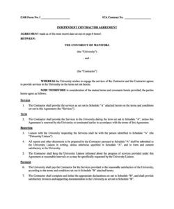 Blank Real Estate Independent Contractor Agreement Template