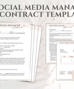 Blank Social Media Management Agreement Template Doc Sample