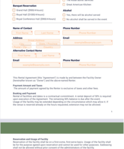Blank Village Hall Hire Agreement Template  Sample