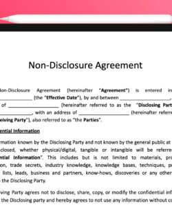 Celebrity Non Disclosure Agreement Template Excel Sample