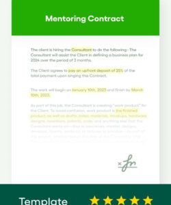 Custom Coaching And Mentoring Agreement Template Pdf Sample