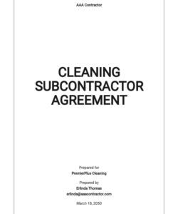 Custom Commercial Cleaning Service Agreement Template Excel Sample