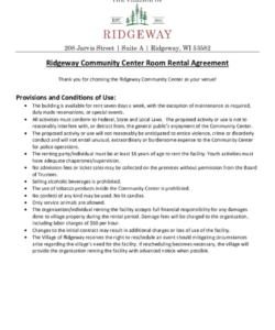 Custom Village Hall Hire Agreement Template Pdf