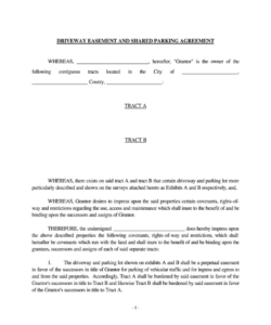 Easement Agreement Between Neighbors Template Pdf Sample