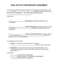 Editable 3 Person Partnership Agreement Template  Sample